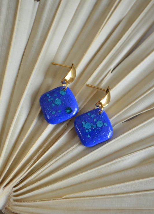 Oorbellen Glitter square