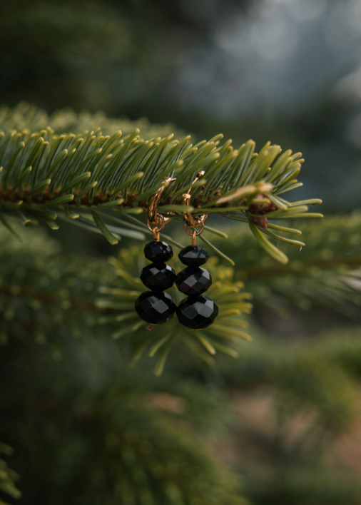 Oorbellen Black stones